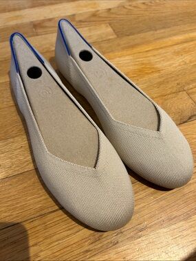 Rothy’s The Flat Beige Knit Slip On Ballet Flats Women’s shoes 11.5